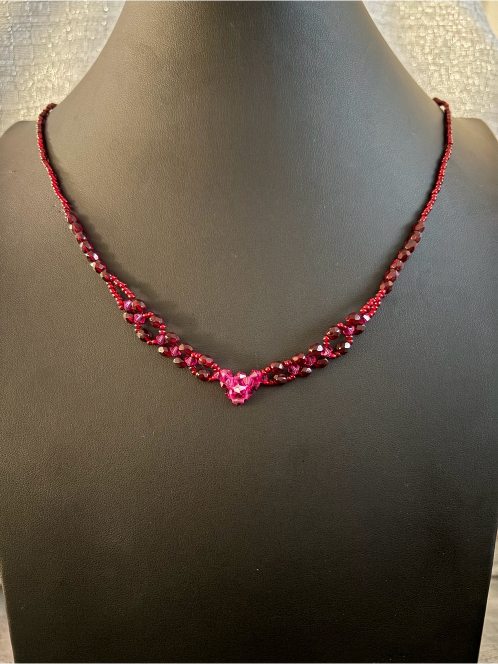 Lariat Red Crystal Heart Accent Necklace - Women Jewelry